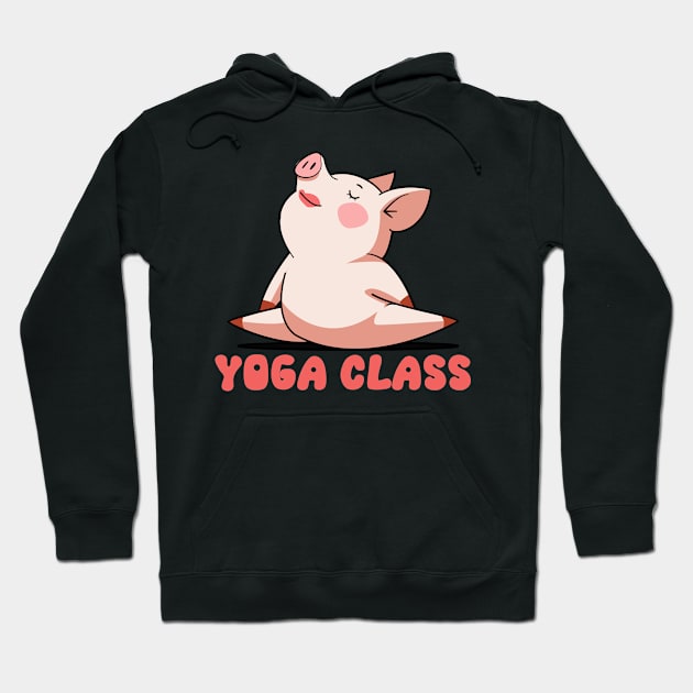 Zen Piggy - Yoga Class Hoodie by Hemos Works